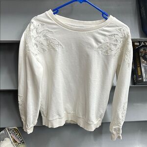 LAWLESS White Embroidered Sweatshirt